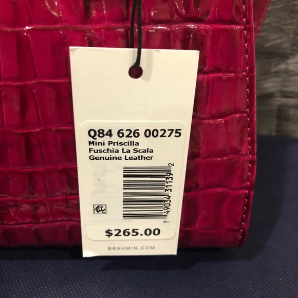 BRAHMIN Mini Priscilla Fuschia La Scala - Picture 13 of 14